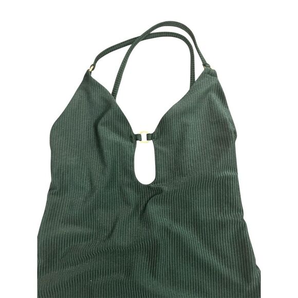 Aerie Women's‎ Green Ribbed One Piece Swimsuit Size S/P Cheeky Fit - Picture 4 of 9